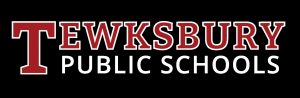 Maroon text on Black reads Tewksbury Public Schools